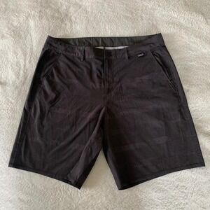 Men's 33 PATAGONIA Hydropeak Hybrid Walk Board Shorts in Marine Fog Ink Black